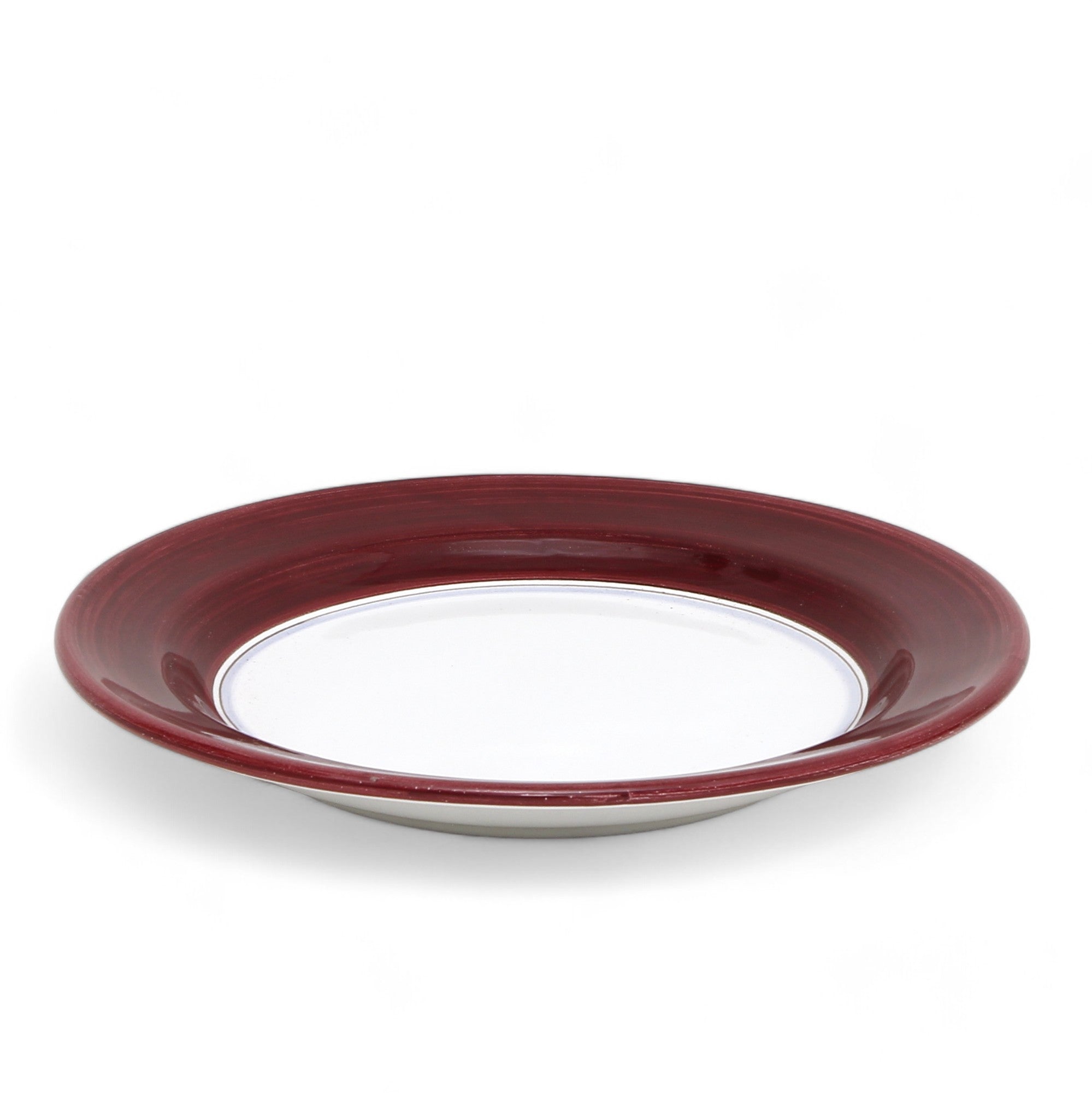 MONOCOLORE: Hand Painted Tray Saucer for Large Deruta Planters (7031/35) BURGUNDY RED