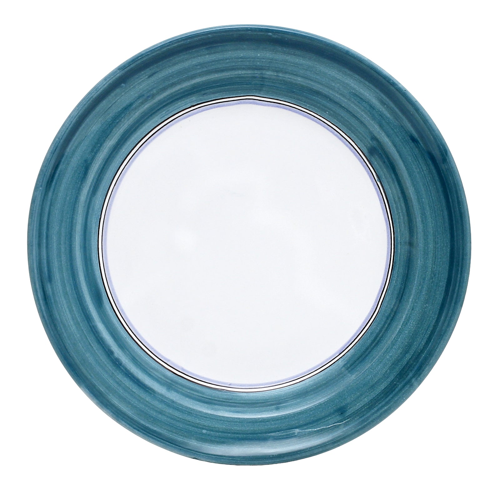 MONOCOLORE: Deruta Hand Painted Charger Buffet Platter TEAL GREEN