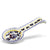 GIFT BOX GOLD LOGO: With authentic Deruta hand painted ceramic - ORVIETO BLUE ROOSTER: Spoon rest