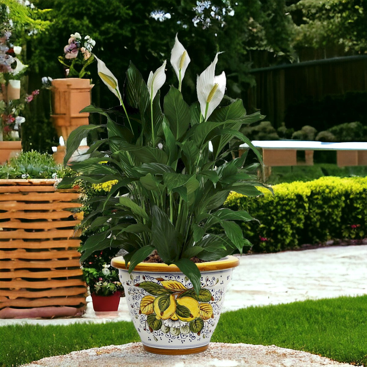 TOSCANA PLANTERS: Round Tuscan planter/vase 'Campana' - Strong Terracotta indoor/outdoor freeze resistant - POSITANO Design