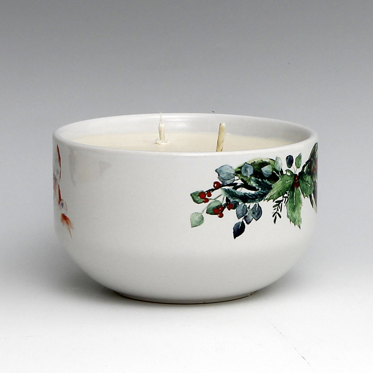 SUBLIMART: Two Wicks Soy Wax Candle in a Porcelain Bowl - Santa Claus (Design #XMS05)