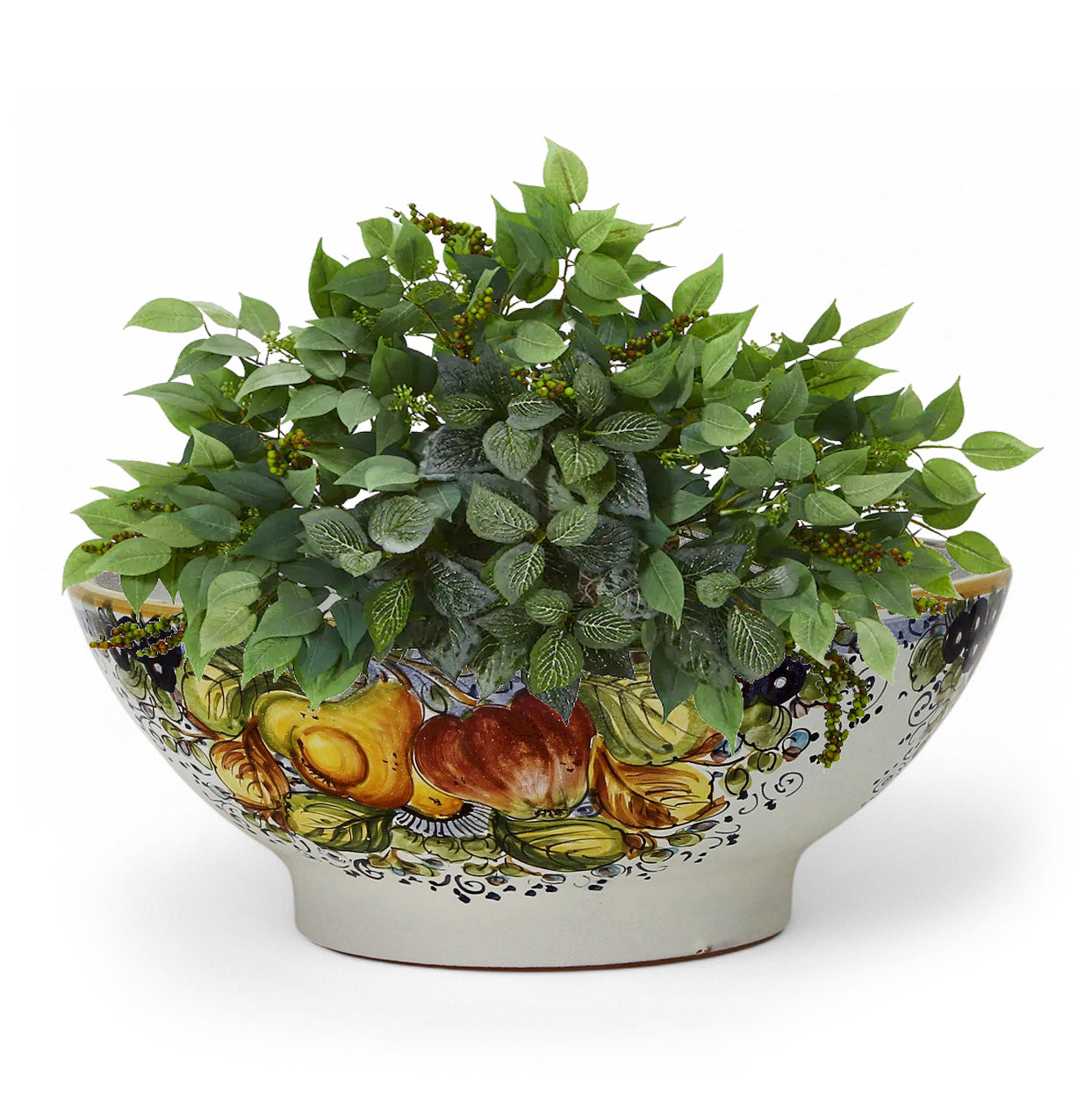 TOSCANA PLANTERS: Large Round Tuscan Lown Bowl Planter 'Ciotolone' - Strong Terracotta indoor/outdoor freeze resistant - FRUTTA Design