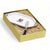 GIFT BOX GOLD: With authentic Deruta hand painted ceramic - ORVIETO RED ROOSTER: Oval/Oblong Small Tray With Spreader