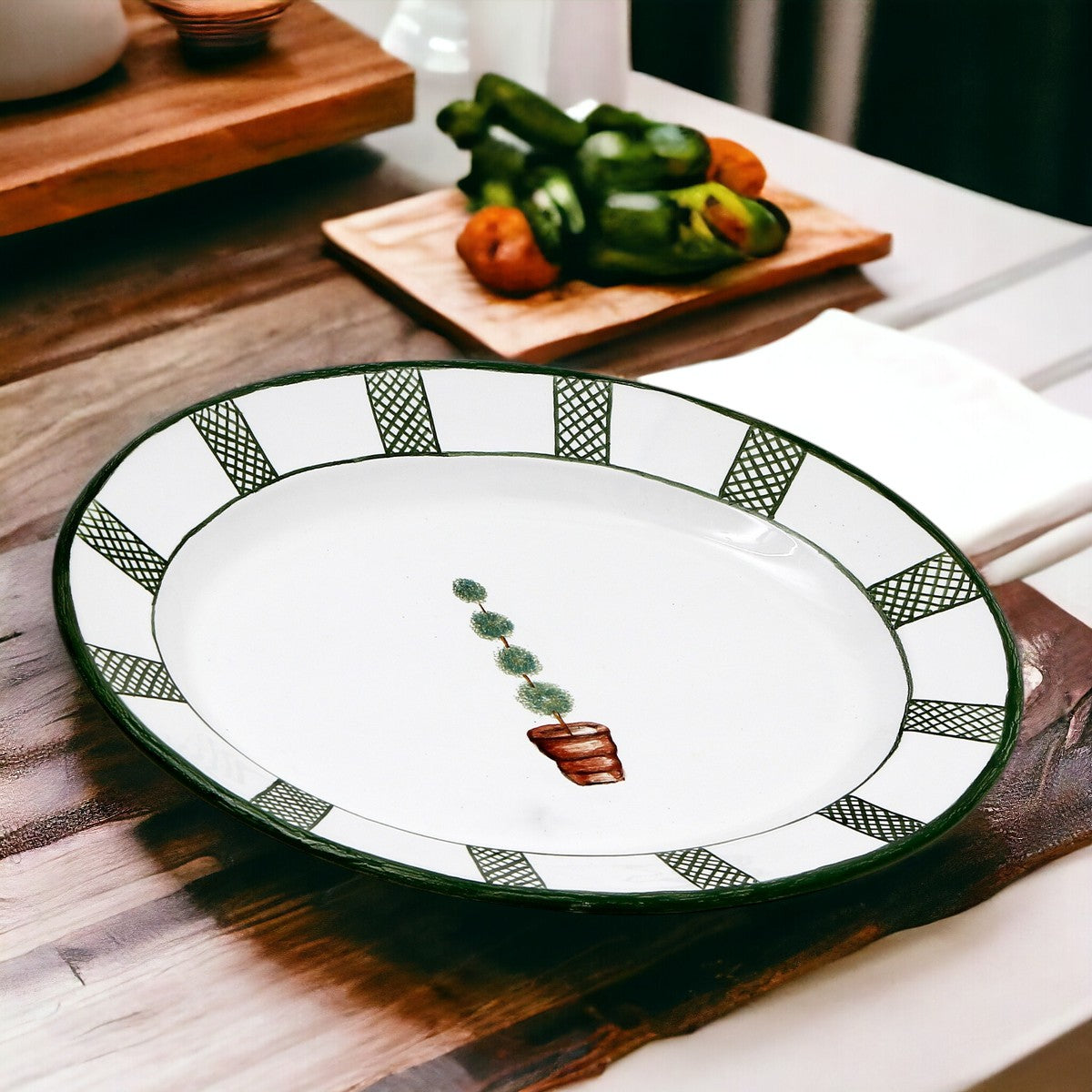 GIARDINO Serving Oval Platter White