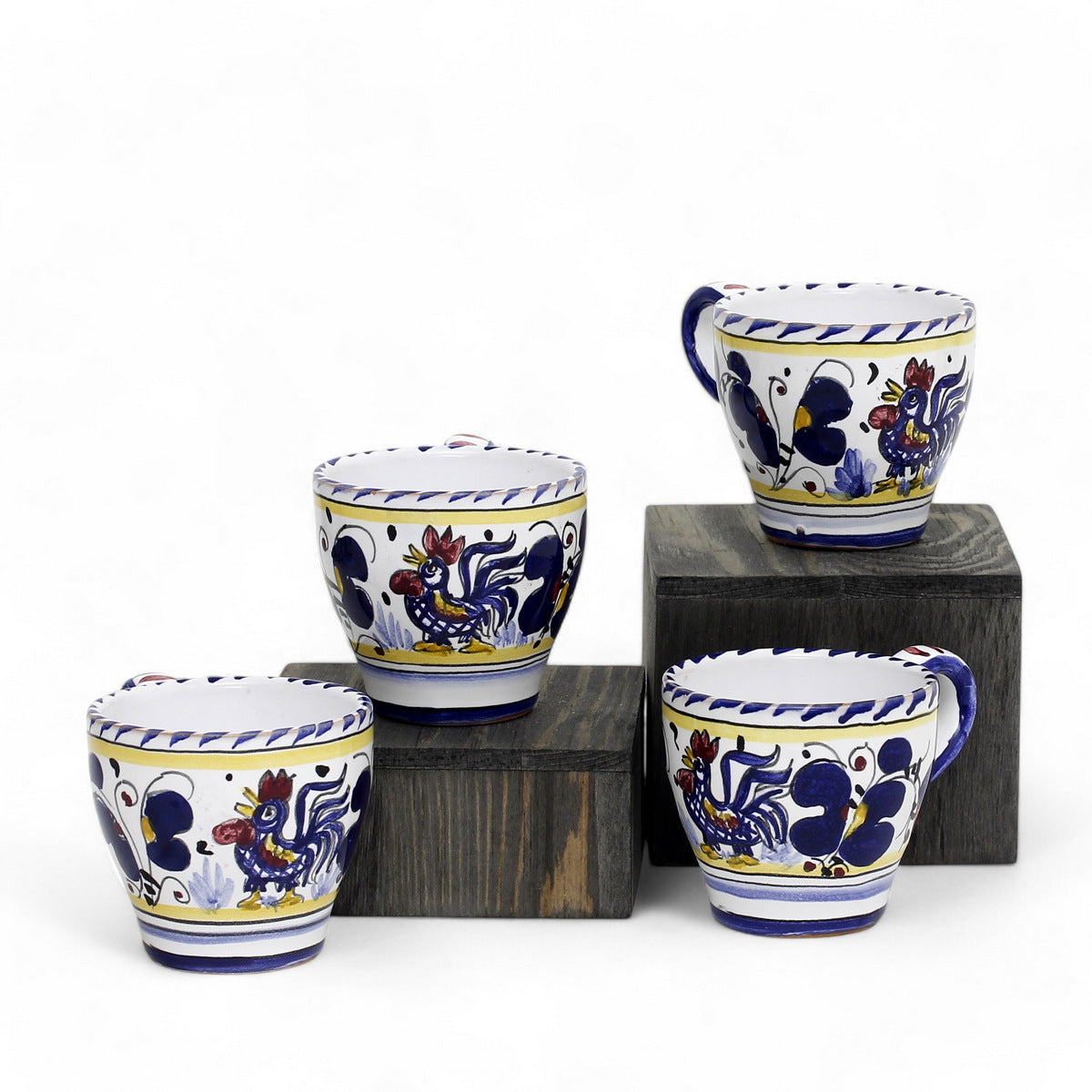 ORVIETO BLUE ROOSTER: Shaped Espresso Cup (3 Oz)