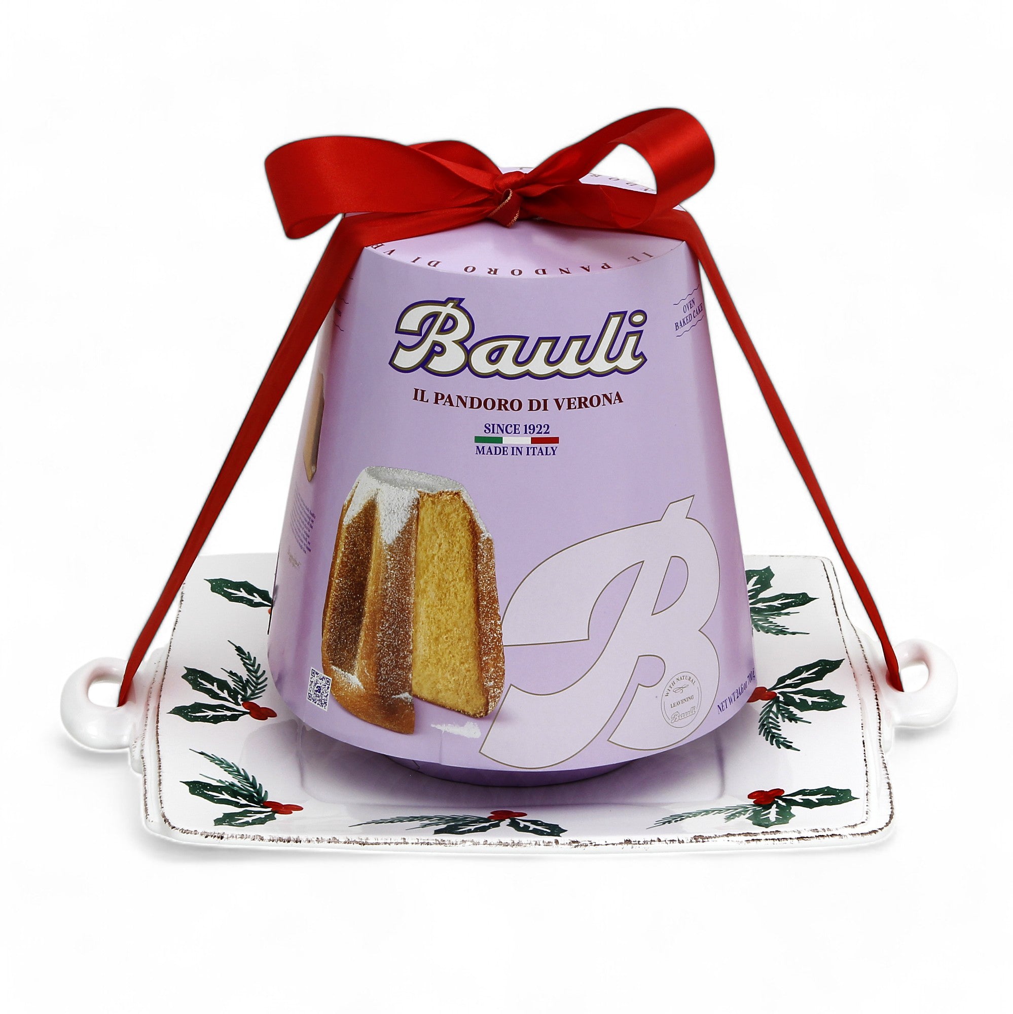 LASTRA EVERGREEN: Handled Square Tray + Pandoro Bauli Holidays Bundle