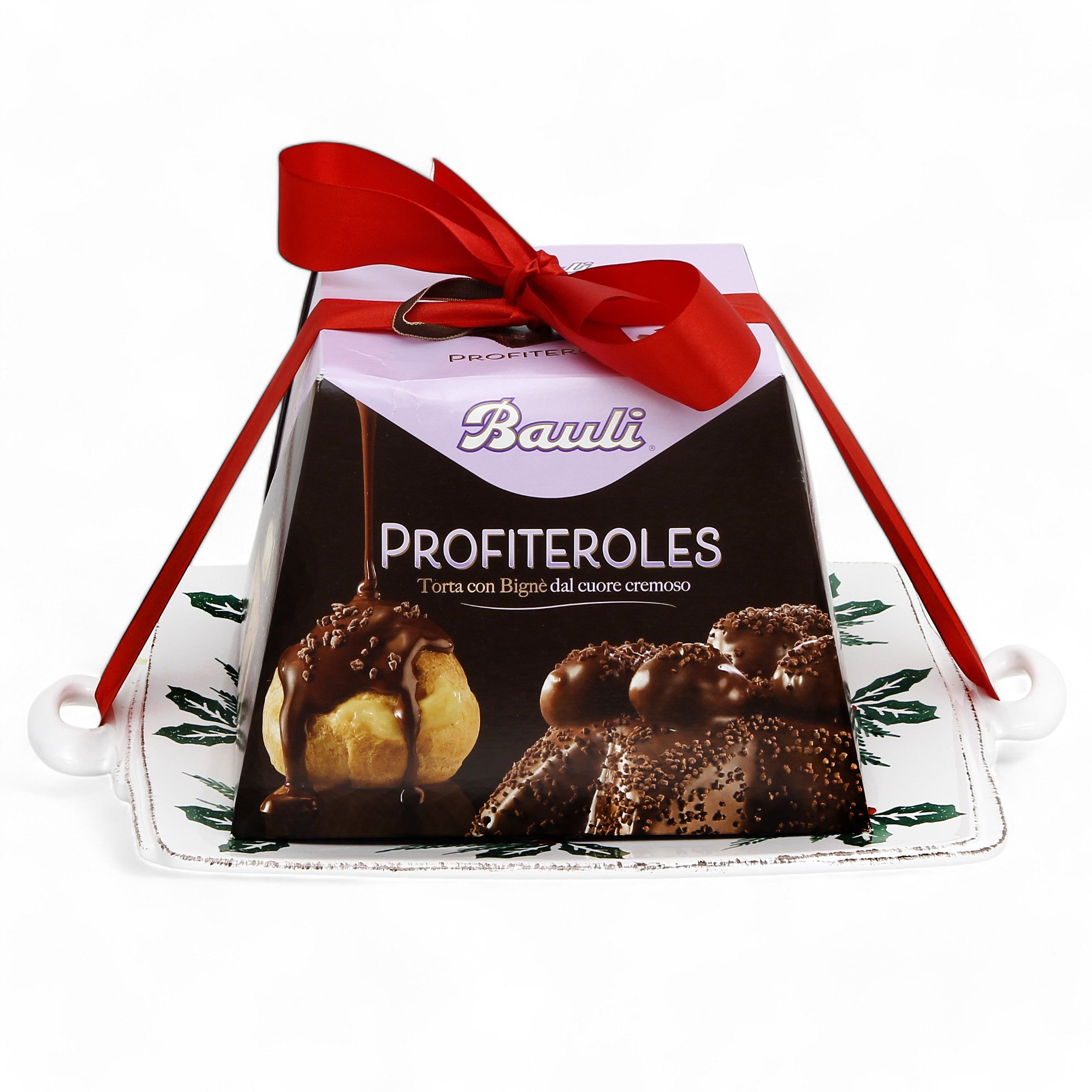 LASTRA EVERGREEN: Handled Square Tray + PROFITEROLES Bauli Panettone Holidays Bundle