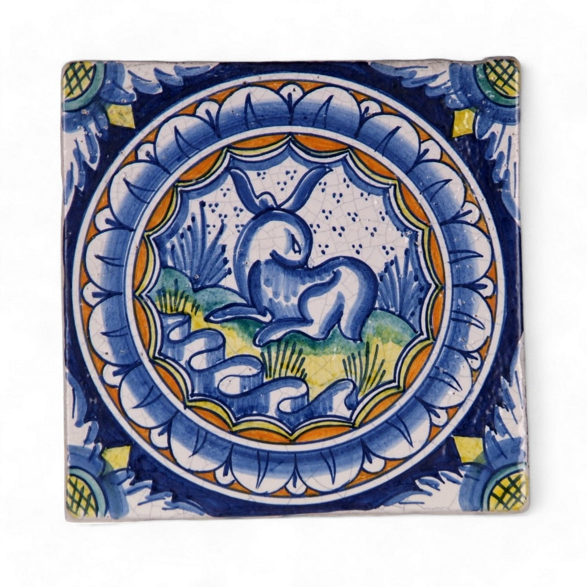 ANTICA DERUTA: Deluxe Hand Painted Ceramic Authentic Deruta Tile