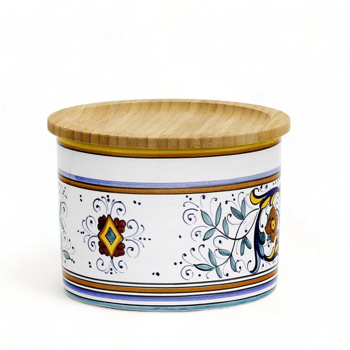 RICCO DERUTA DELUXE: NEW! Canister with Bamboo sealing Lid - 'ZUCCHERO'  (Sugar)