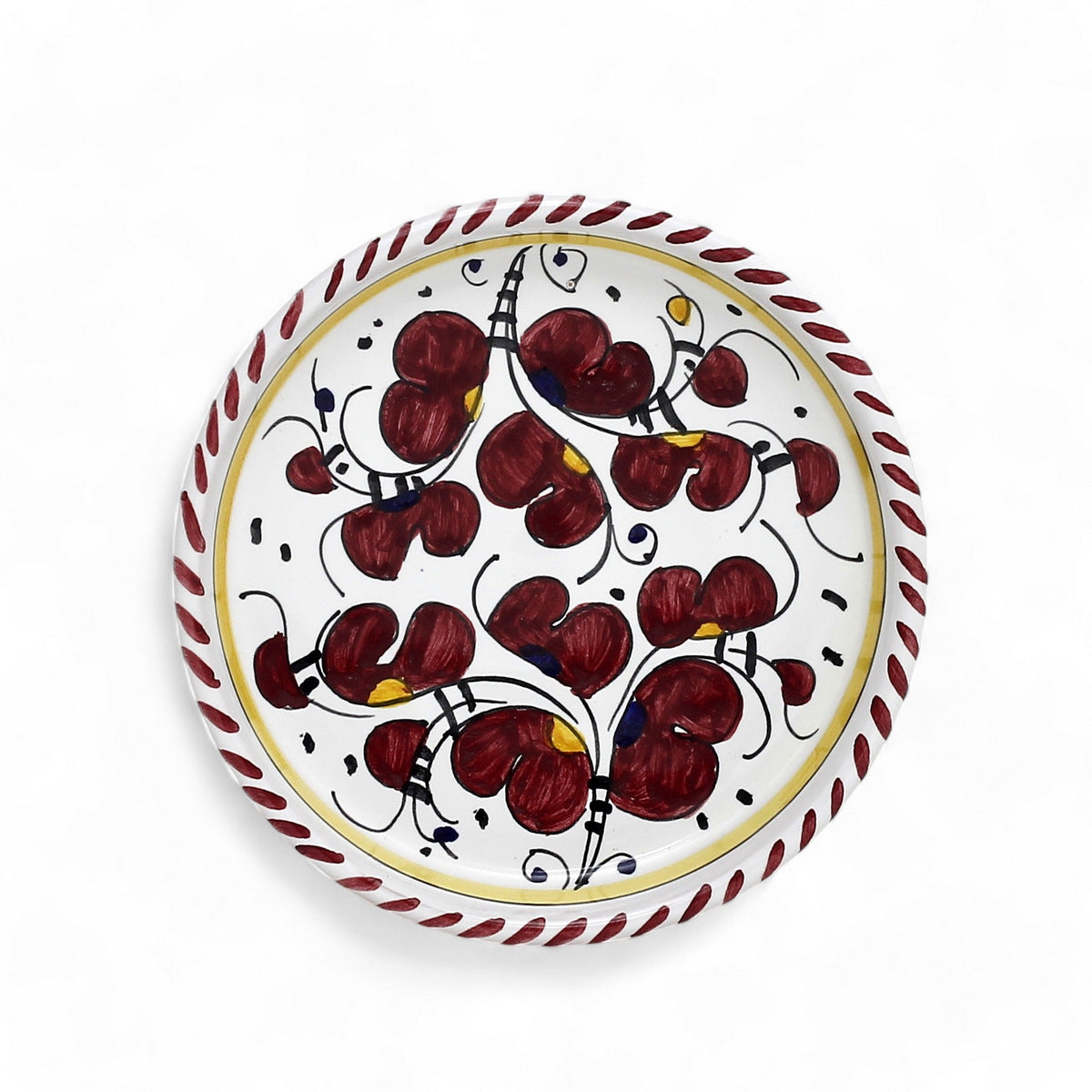 ORVIETO RED ROOSTER: Deruta Dipping Bowl/Coaster