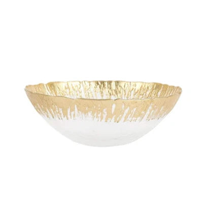 VIETRI: Rufolo Glass Gold Brushstroke Small Bowl