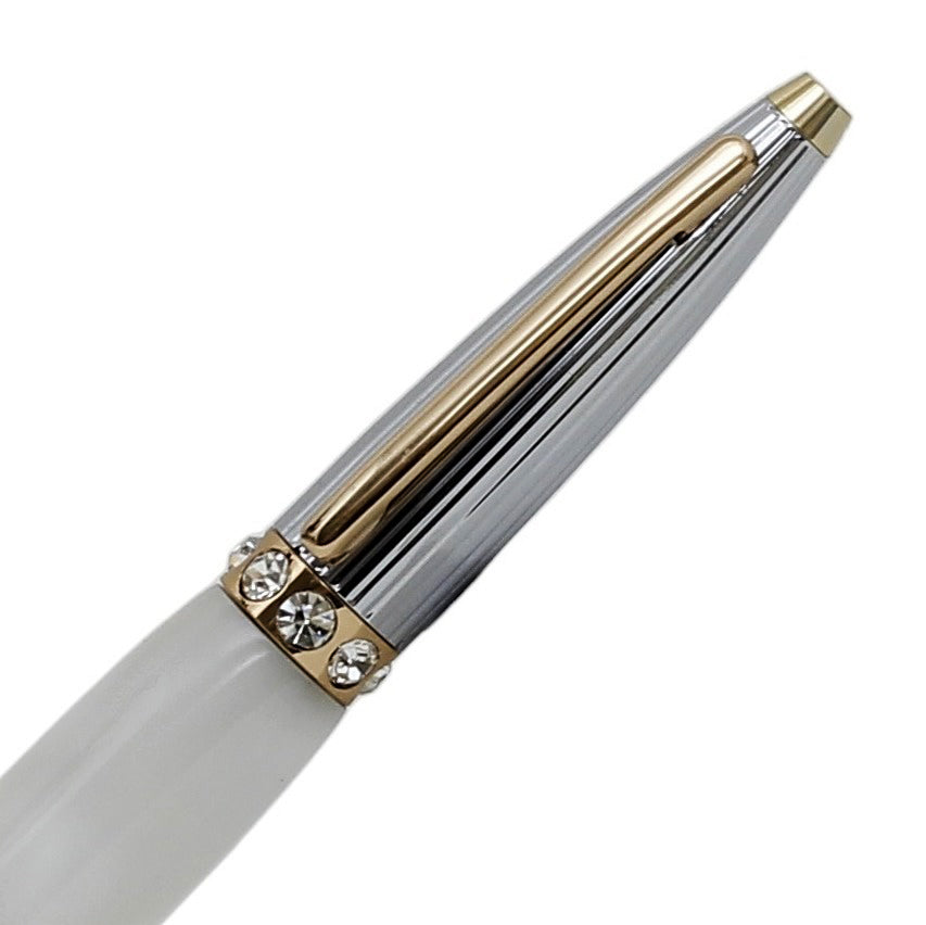 ART-PEN: Handcrafted Luxury Click Pen - Chrome finish with WHITE acryl 