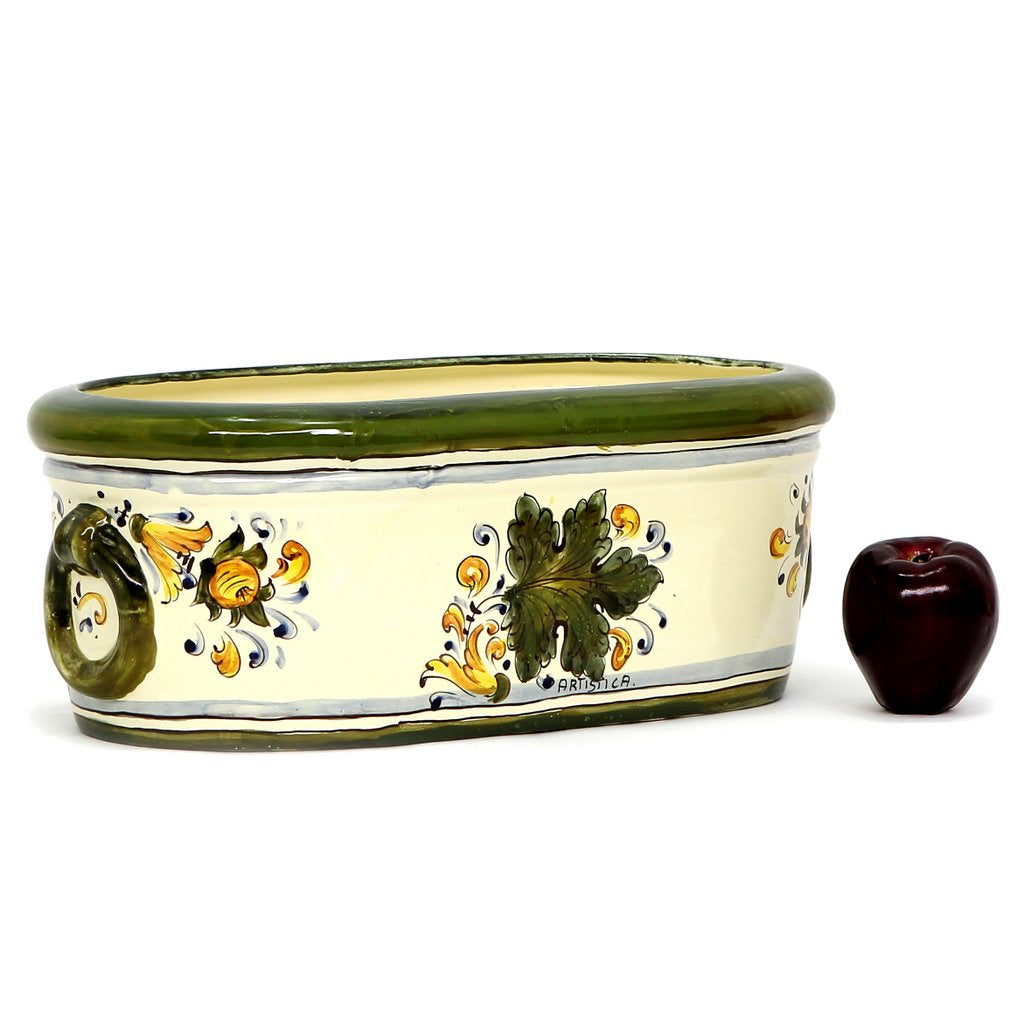 MAJOLICA CAFFAGIOLO: Oblong jardiniere cachepot - Artistica.com