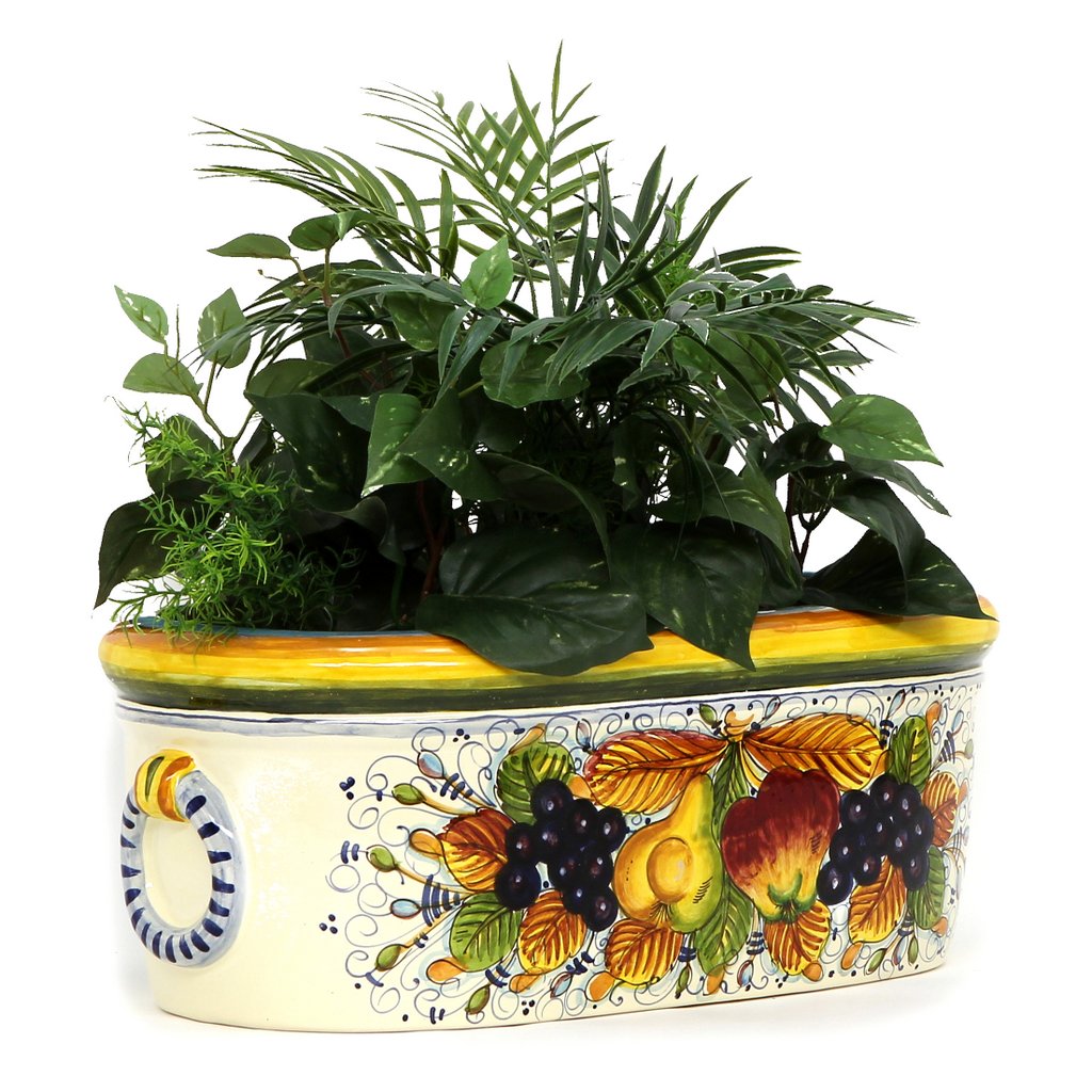 MAJOLICA FRUTTA: Oblong jardiniere cachepot - Artistica.com