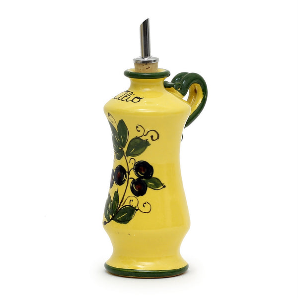 OLIVE FONDO GIALLO: Shaped Olive Oil Bottle Cruet 