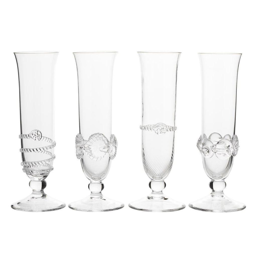 White Vintage Rose Hand Painted Champagne Flutes - 2 Flutes – A