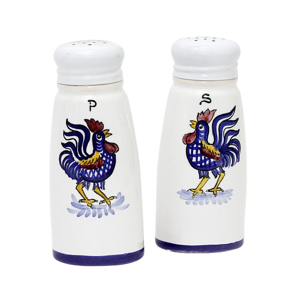 ORVIETO BLUE ROOSTER: Salt and Pepper Shakers - Artistica.com