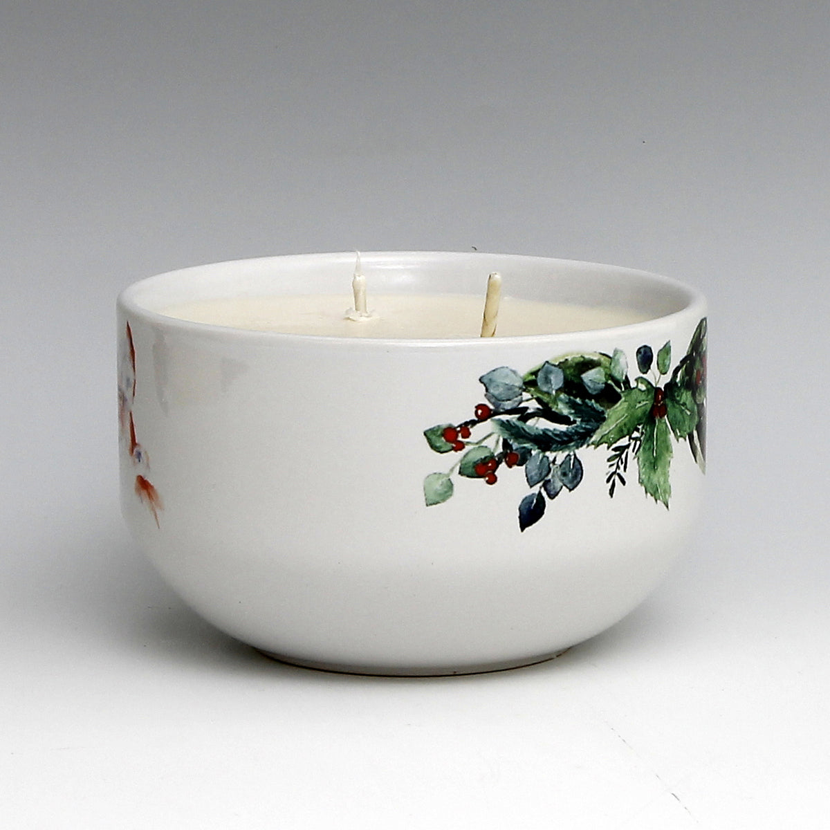 Two Wicks Soy Wax Candle in a Porcelain Bowl - Deruta Style