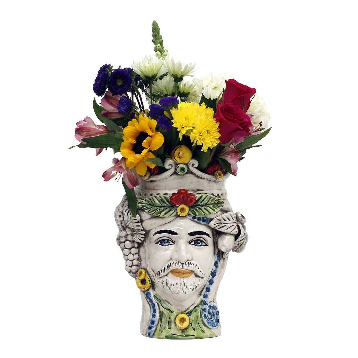 Buy SICILIAN HEAD, Sicilian Moor Heads in Caltagirone Ceramic Modeled and  Painted by Hand H.14 Approximately Online in India 