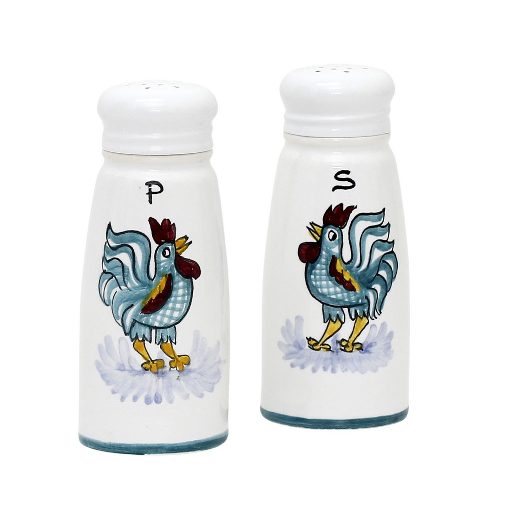 ORVIETO GREEN ROOSTER: Salt and Pepper Shakers - Artistica.com