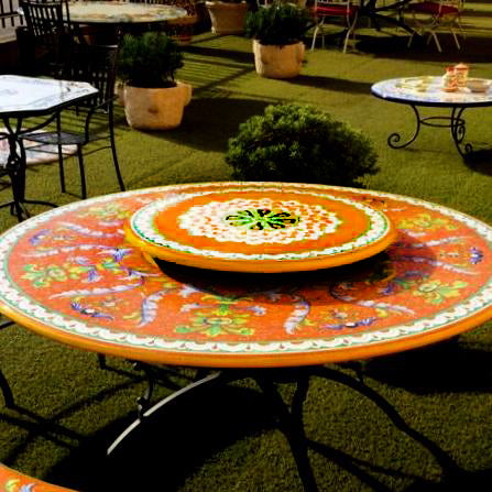 Garden table and online chairs with lazy susan