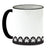 SUBLIMART: Lineart - Mug with black handle and rim featuring hand drawn line drawings. (Design #28) - Artistica.com