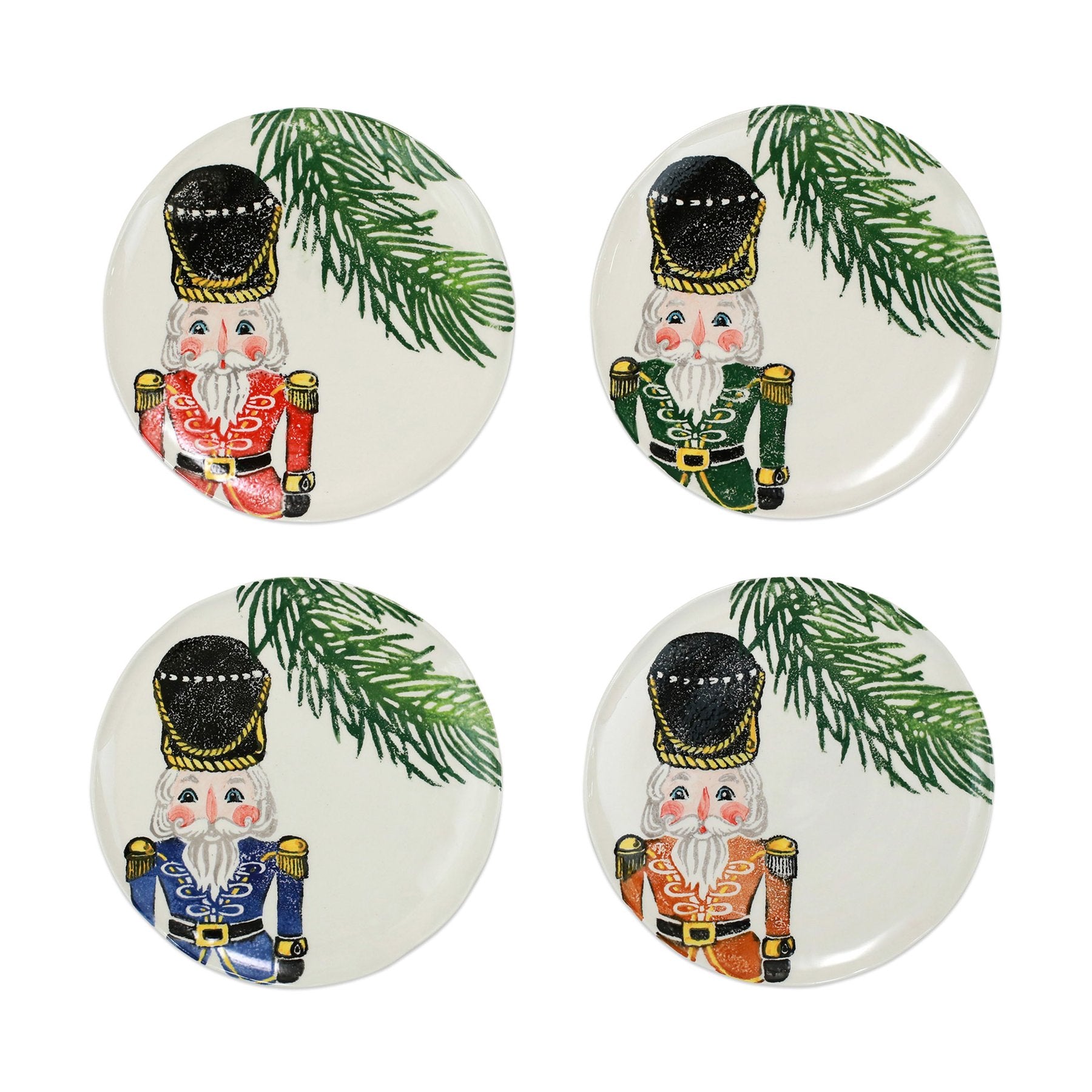 VIETRI: NUTCRACKERS ASSORTED SALAD PLATES - SET OF 4 - Artistica.com