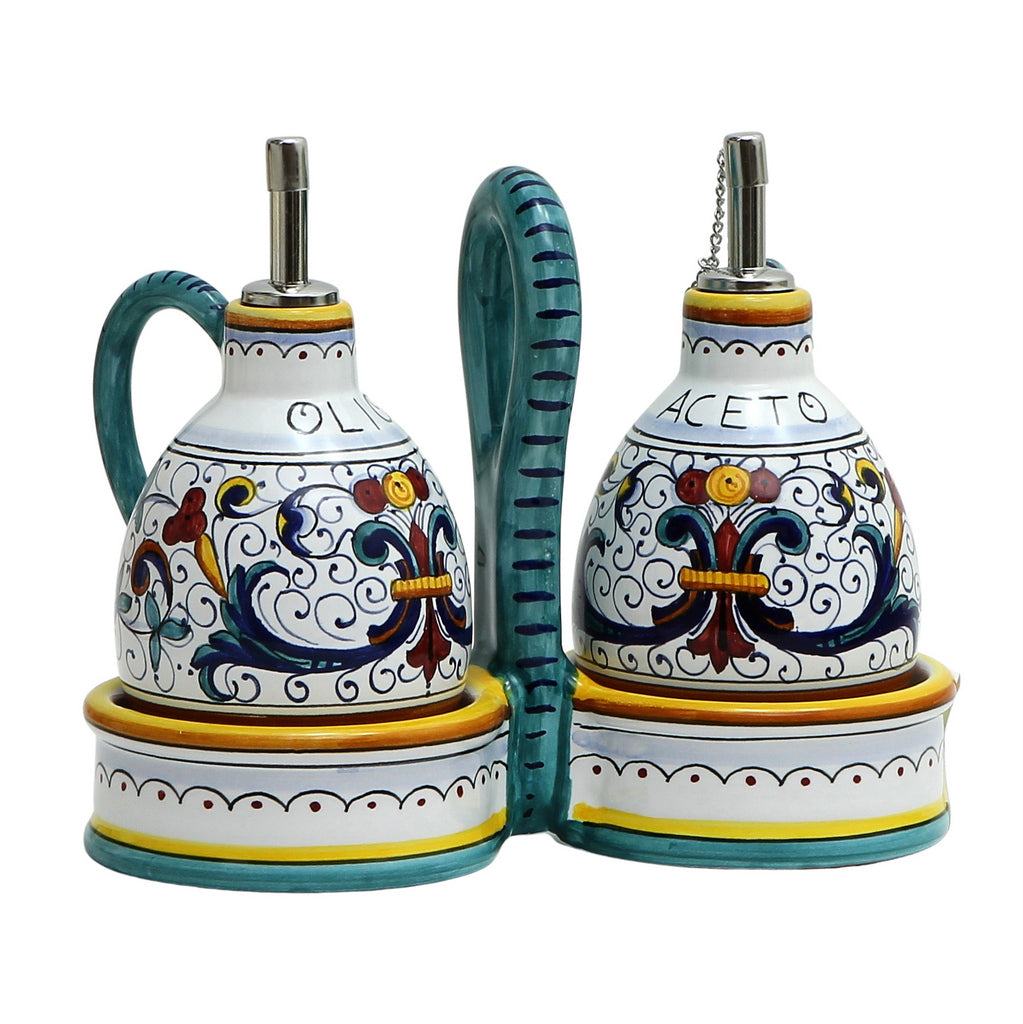 RICCO DERUTA DELUXE: Oil and Vinegar cruets set with caddy