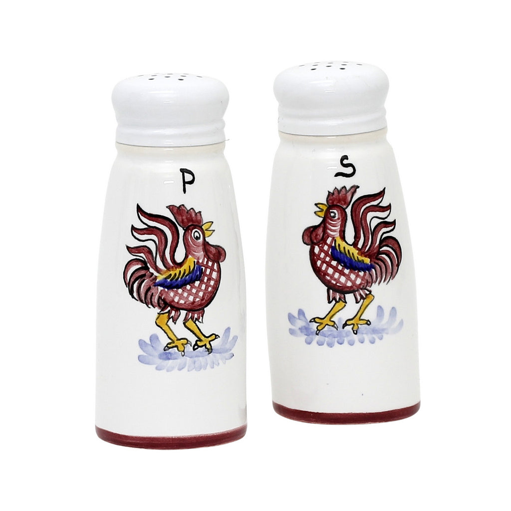 ORVIETO RED ROOSTER: Salt and Pepper Shakers - Artistica.com